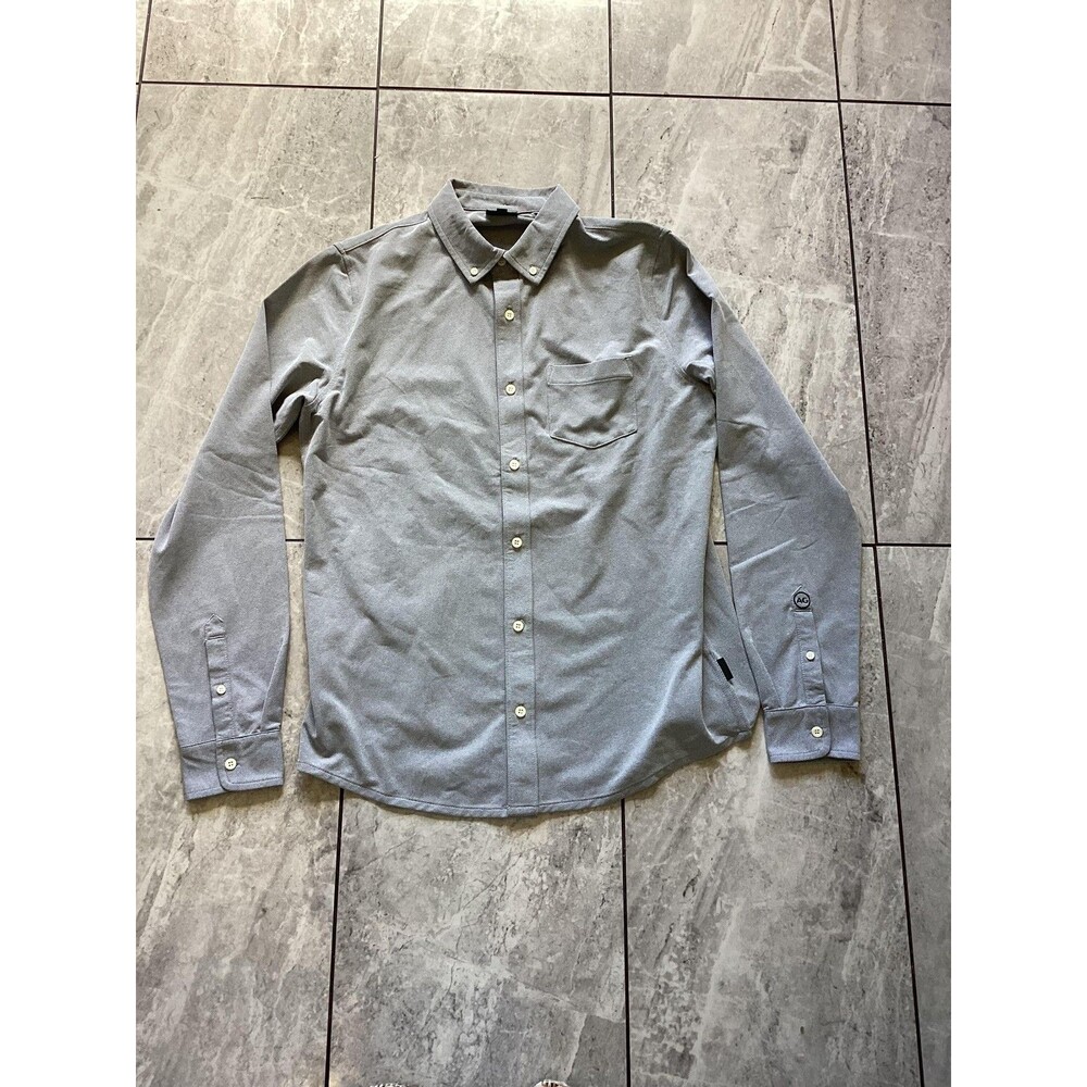 AG Green Label Shirt NWOT Mens M Gray Button-Down Long Sleeve Chest Pocket Knit